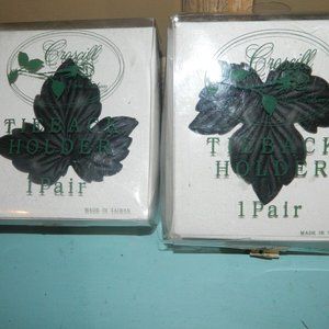 Croscill Fashion Leaf Black Iron Curtain Tie Backs 2 Sets